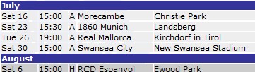 Pre-season fixture (CLICK TO VISIT  rovers.co.uk)