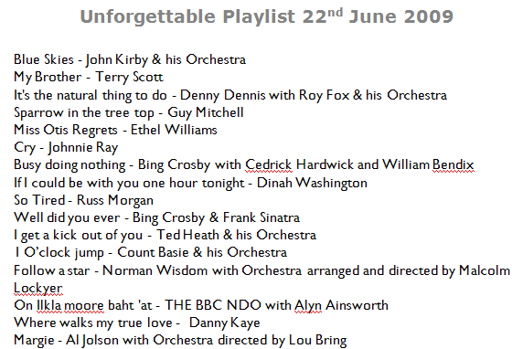 Screen grab - 'Unforgettable' Playlist 
